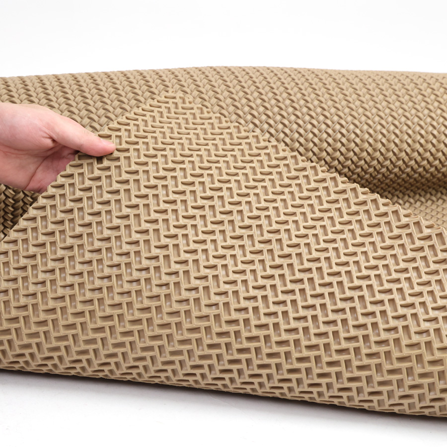 Lót sàn cuộn CIND 3D hạt chữ nhật xéo HB007 kem Size 9M*1.2M