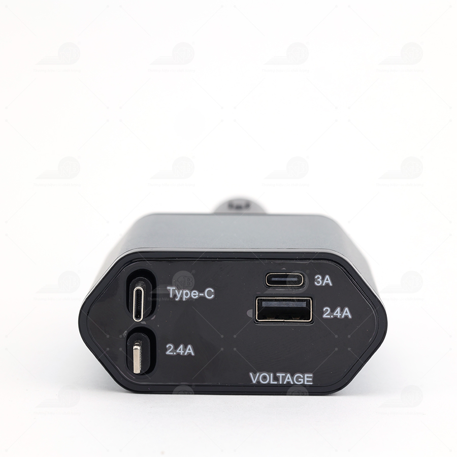 Bộ sạt nhanh 4in 1 (2 cổng + 1 dây sạc 2.4A + 1 dây sạc Type C) dây dài 800mm