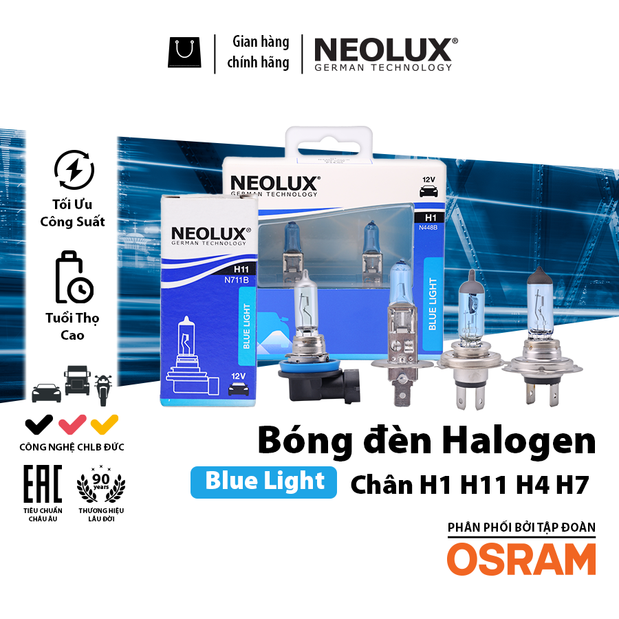 Bóng Halogen Blue Light H11 12V 55W N711B Hiệu NEOLUX