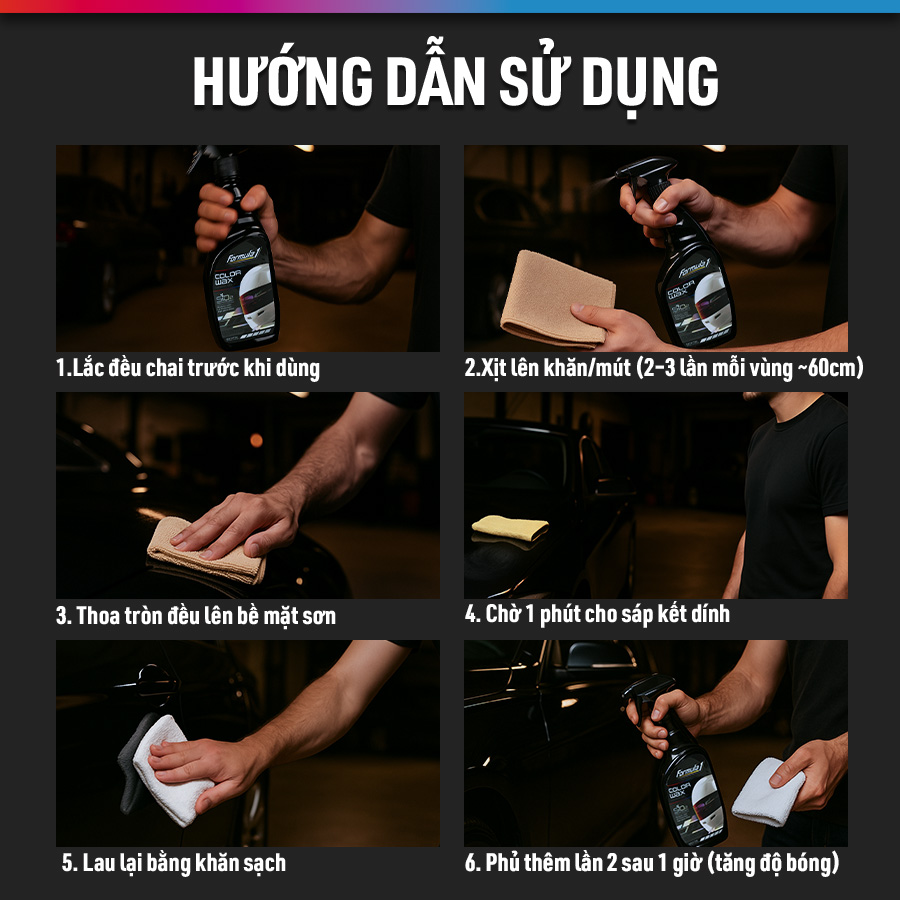 Đánh bóng sơn Ceramic dạng xịt màu trắng Formula 1 (680ml) # 617963 (#617021)