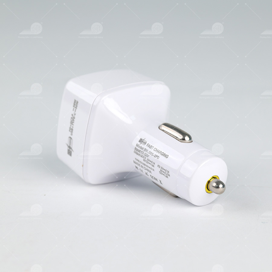 Đầu sạc 2 cổng USB+2 Type C PD20w BK365 trắng