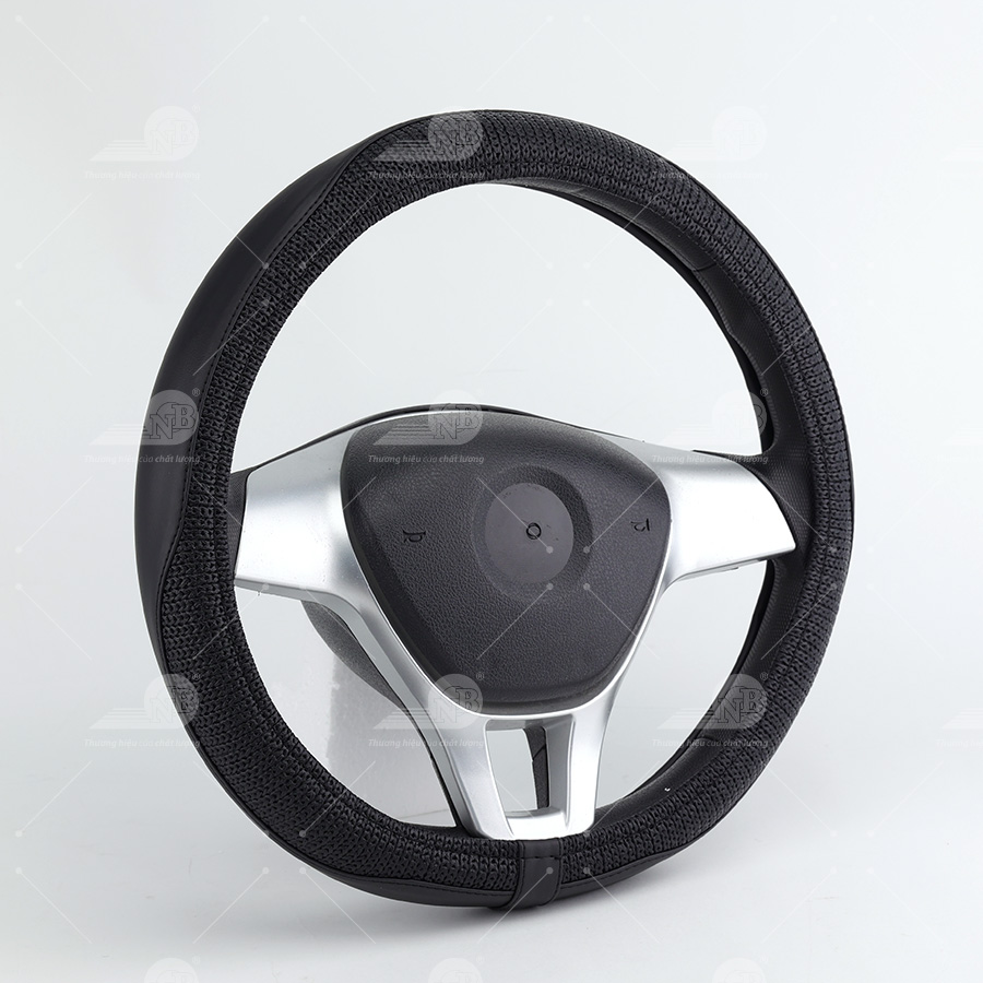 Bao vô lăng CIND PU+TPE E011 size M đen/đen