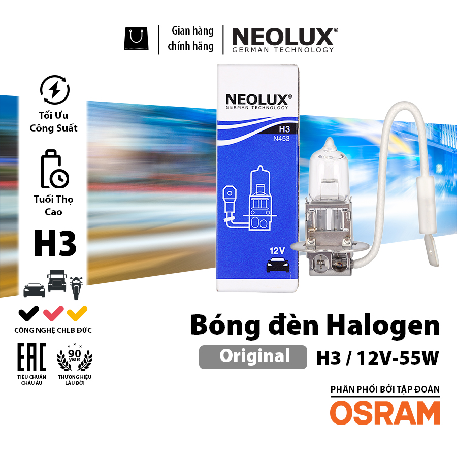 Bóng H3 N453 12V 55W PK22S BR NEOLUX 