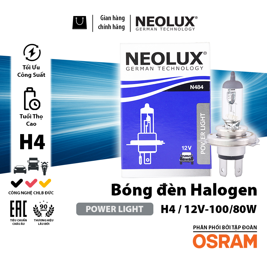Bóng H4 N484 12V 100/80W P43T NEOLUX 