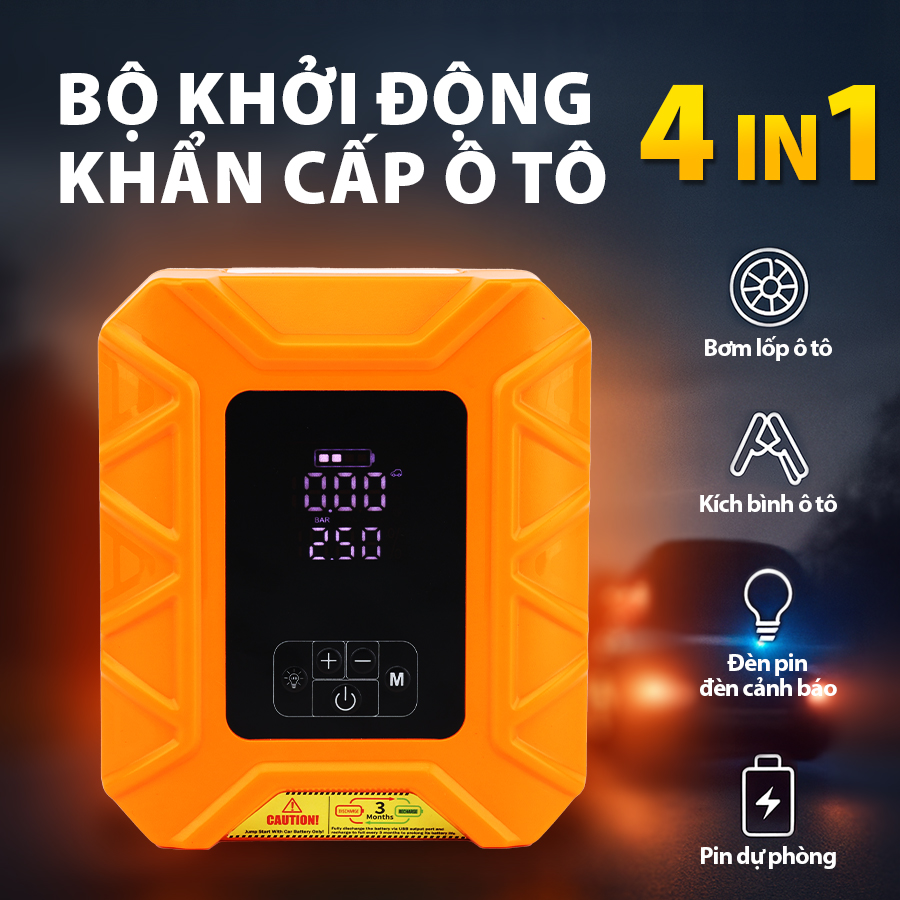 Máy bơm 4in 1 (bơm+kích bình+đèn+nguồn cáp) X7