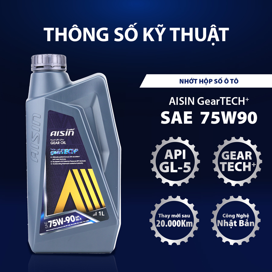Nhớt Hộp Số Thường Aisin 75W-90 GL-5 1 Lít GSL57591PB