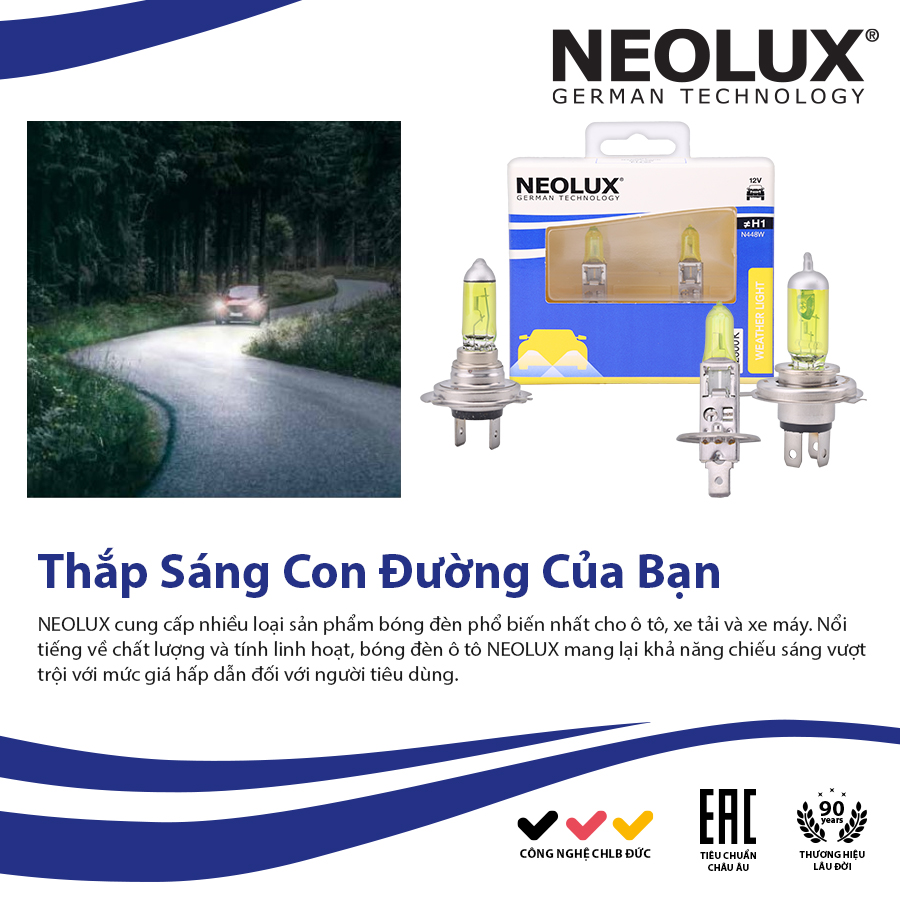 Bóng Halogen Phá Sương H4 12V 60/55W P43T N472W-2SCB Hiệu Neolux