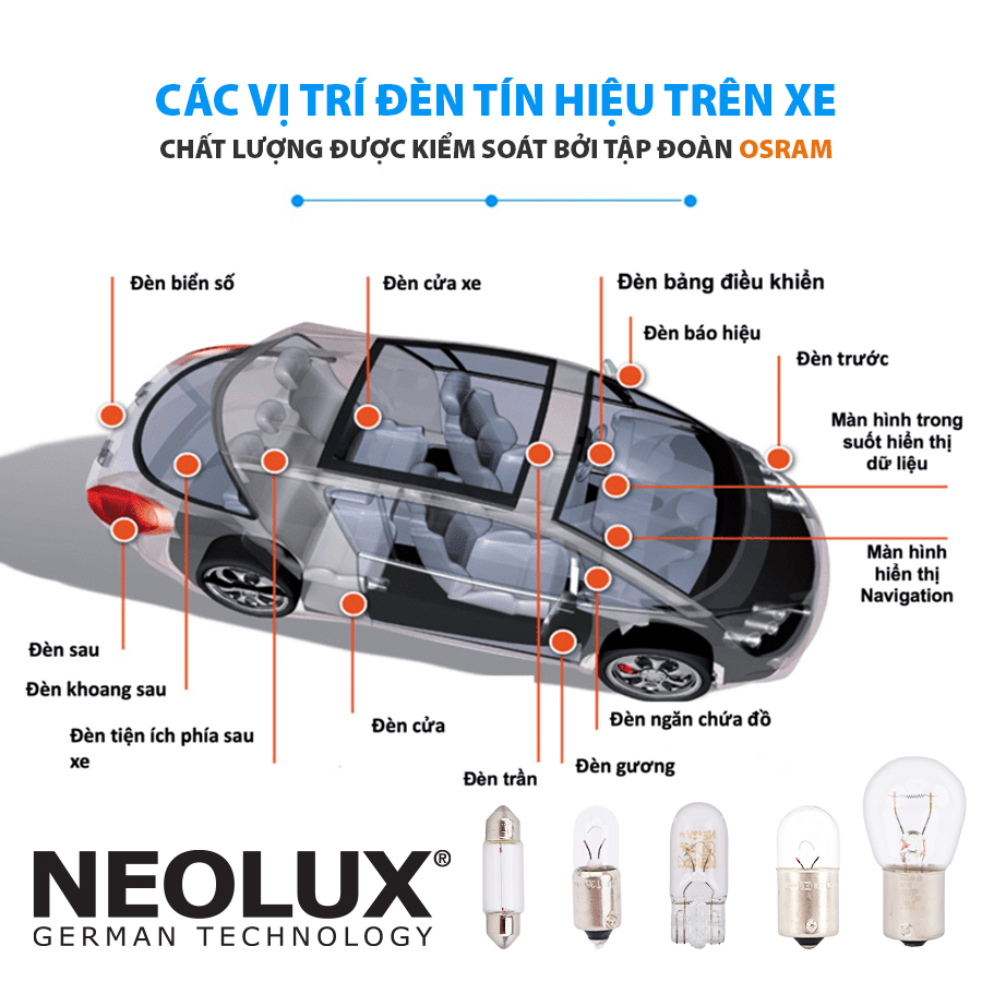 Bóng đèn sau S25 2 tim (TRẮNG) 24V 21/5W (BAY15D)
chân cao thấp N334 Hiệu NEOLUX