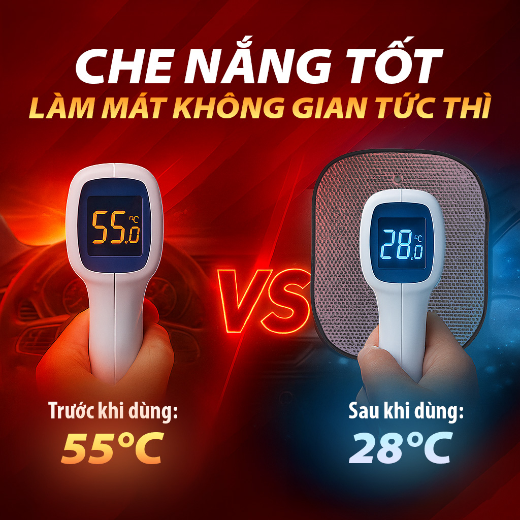 Che nắng xốp tròn nhỏ CIND (màu bạc/Lam) CD-C044 36*44CM 1SET/2PCS 