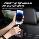 CIND BO-L021 (Đen) Móc treo đôi + đựng ly sau ghế (da)