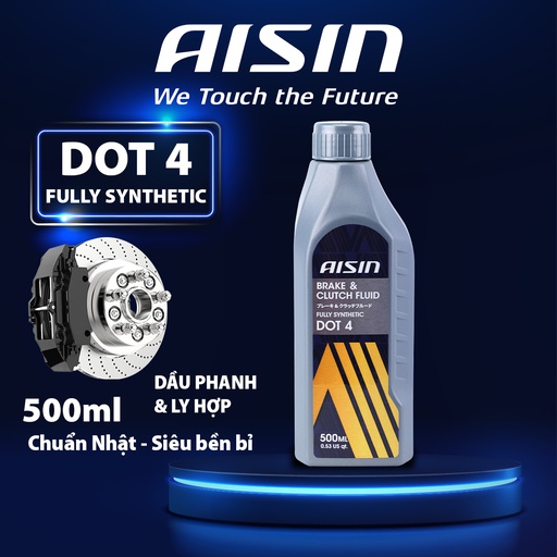 [9NABFSDT405L] Dầu thắng Aisin DOT 4 0.5 Lít BFSDT405L