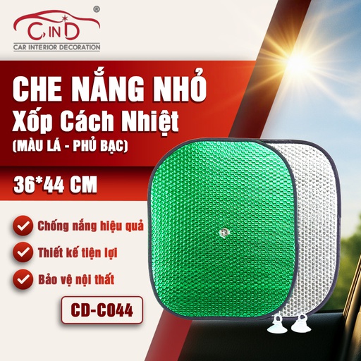[CNLXCDC044X] Che nắng xốp tròn nhỏ CIND (màu bạc/xanh) CD-C044 36*44CM 1SET/2PCS 