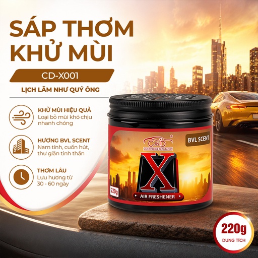 [DTATLCDX003] Sáp  thơm khử mùi X-GEL CIND CD-X003 BVL SCENT